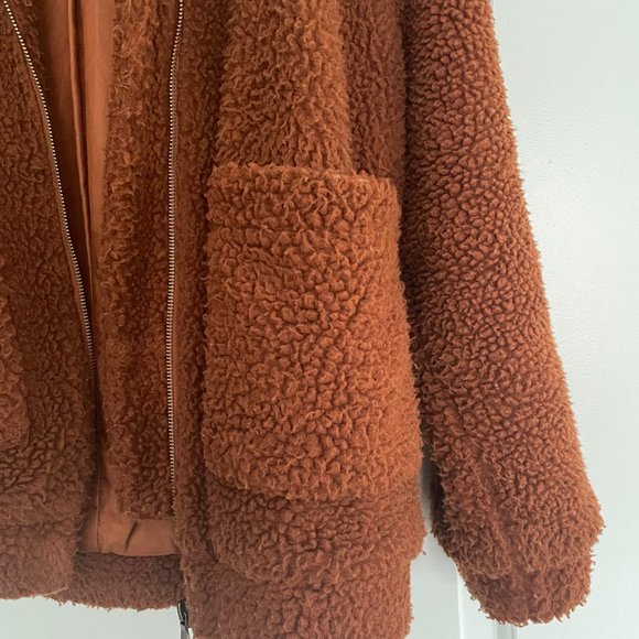 Elodie Teddy Coat in Rust - Picture 6 of 6